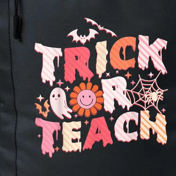 Retro Trick Or Teach Ghost Teacher Halloween Costume Wo Daily Commute Backpack