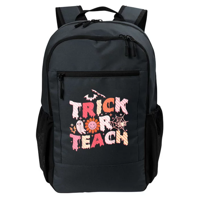 Retro Trick Or Teach Ghost Teacher Halloween Costume Wo Daily Commute Backpack