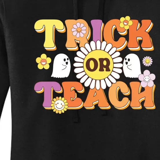 Retro Trick Or Teach Ghost Teacher Halloween Costume Women's Pullover Hoodie