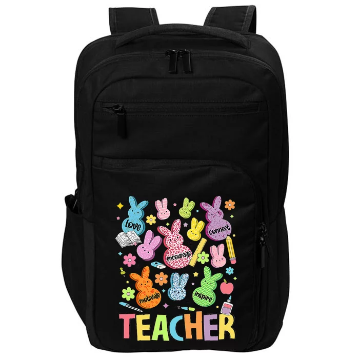 Retro Teacher Of Sweet Bunny Cute Teacher Easter Day Impact Tech Backpack