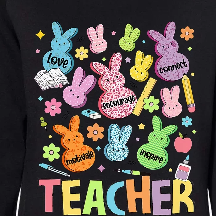 Retro Teacher Of Sweet Bunny Cute Teacher Easter Day Womens California Wash Sweatshirt