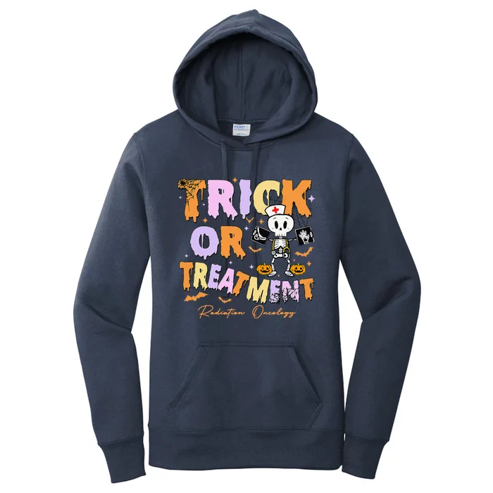 Retro Trick Or Treatment Radiation Oncology Xray Halloween Women's Pullover Hoodie