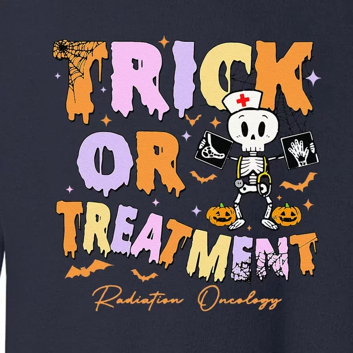 Retro Trick Or Treatment Radiation Oncology Xray Halloween Toddler Sweatshirt