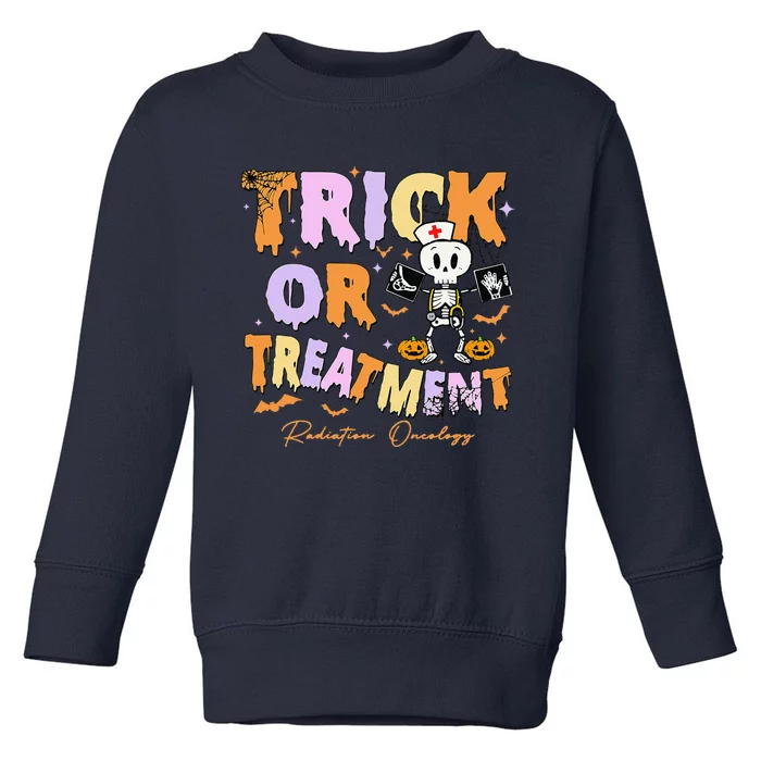 Retro Trick Or Treatment Radiation Oncology Xray Halloween Toddler Sweatshirt