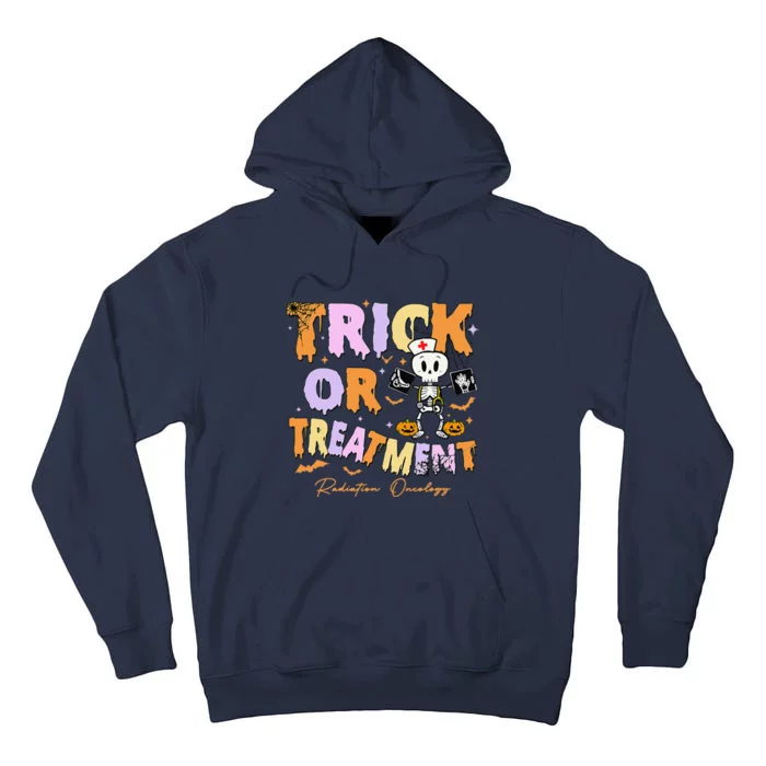 Retro Trick Or Treatment Radiation Oncology Xray Halloween Tall Hoodie