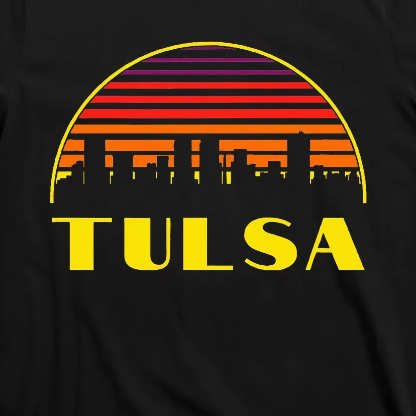 Retro Tulsa Oklahoma Downtown Skyline T-Shirt