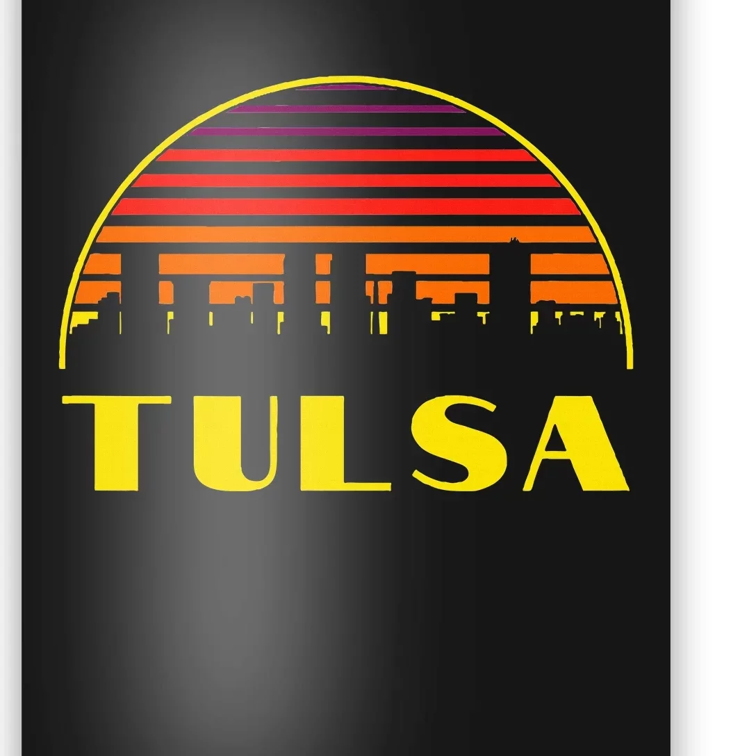 Retro Tulsa Oklahoma Downtown Skyline Poster