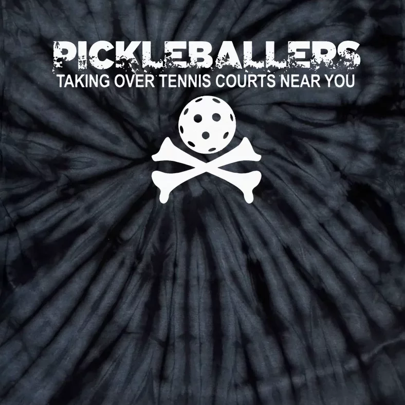 retro Taking Over Tennis Courts Near You Pickleballers Tie-Dye T-Shirt