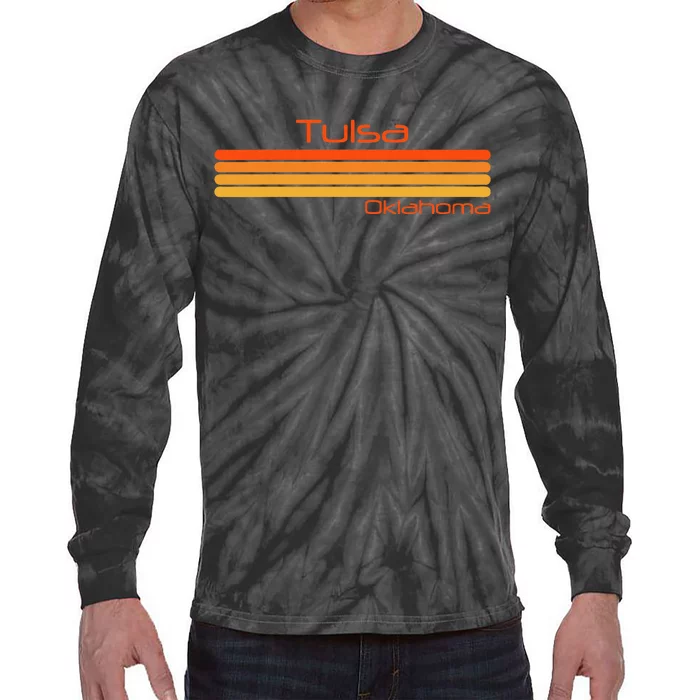 Retro Tulsa Oklahoma Tie-Dye Long Sleeve Shirt