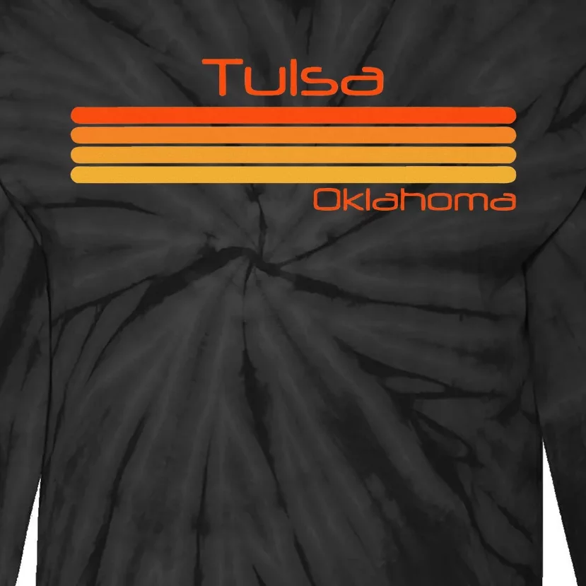 Retro Tulsa Oklahoma Tie-Dye Long Sleeve Shirt