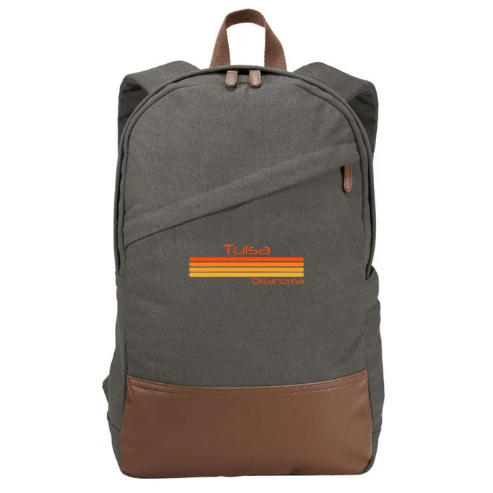 Retro Tulsa Oklahoma Cotton Canvas Backpack