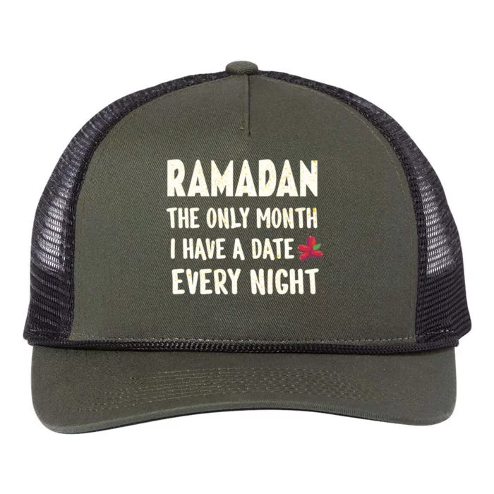 Ramadan The Only Month I Have A Date Every Night Funny Quote Cute Gift Retro Rope Trucker Hat Cap