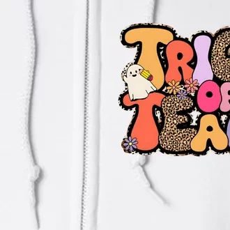 Retro Trick Or Teach Teacher Halloween Full Zip Hoodie