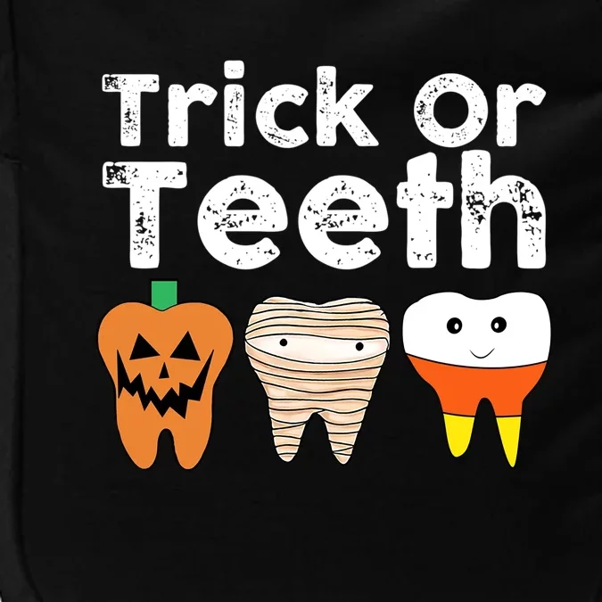 Retro Trick Or Teeth Dental Funny Halloween Pumpkin Candy Funny Gift Impact Tech Backpack