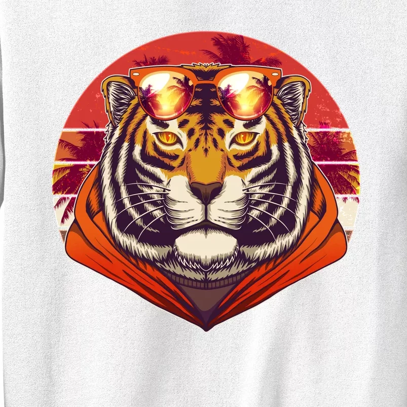 Retro Tropical Palm Tree Hipster Tiger Sweatshirt