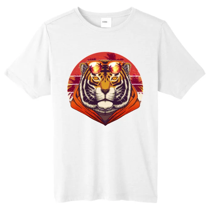 Retro Tropical Palm Tree Hipster Tiger ChromaSoft Performance T-Shirt