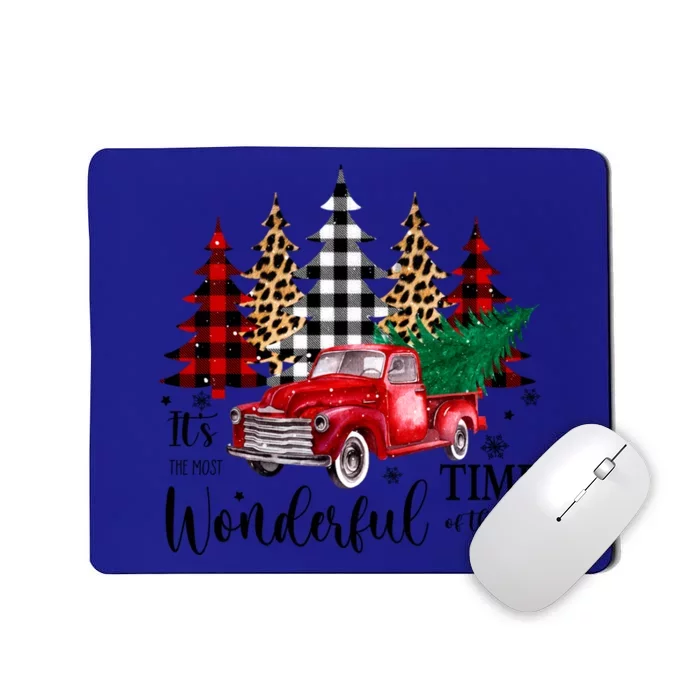 Red Truck Pick Up Christmas Tree Most Wonderful Time Of Year Great Gift Mousepad