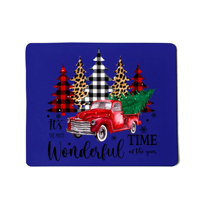 Red Truck Pick Up Christmas Tree Most Wonderful Time Of Year Great Gift Mousepad