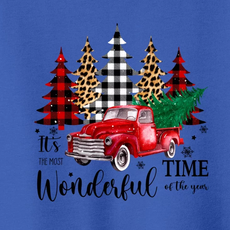 Red Truck Pick Up Christmas Tree Most Wonderful Time Of Year Great Gift Toddler T-Shirt