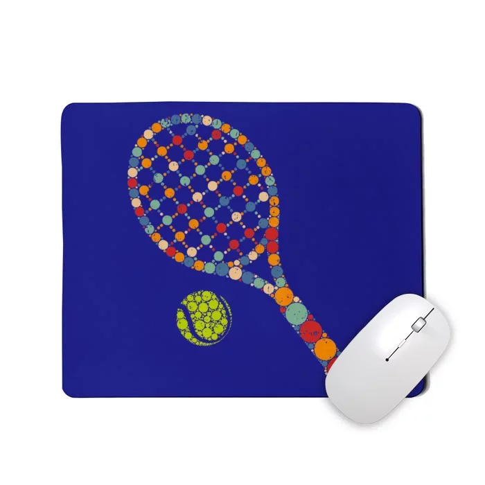 Retro Tennis Player & Ball With Polka Dots Happy Dot Day Mousepad