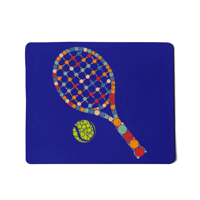 Retro Tennis Player & Ball With Polka Dots Happy Dot Day Mousepad