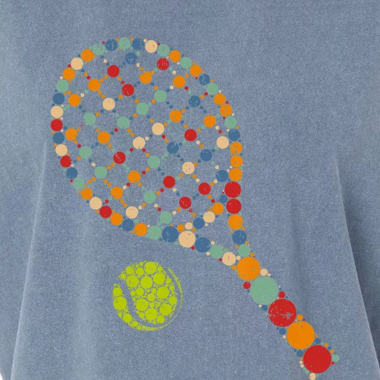 Retro Tennis Player & Ball With Polka Dots Happy Dot Day Garment-Dyed Women's Muscle Tee