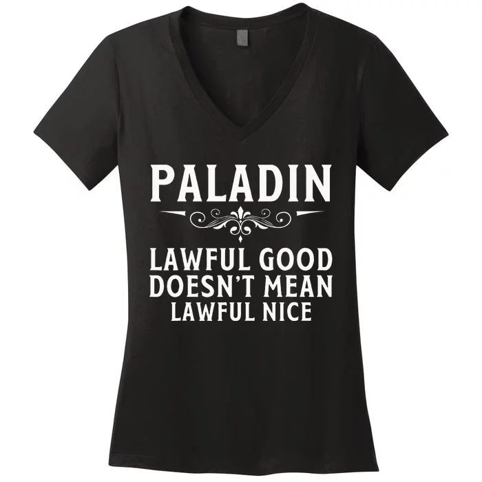 Roleplaying Tabletop Paladin Women's V-Neck T-Shirt