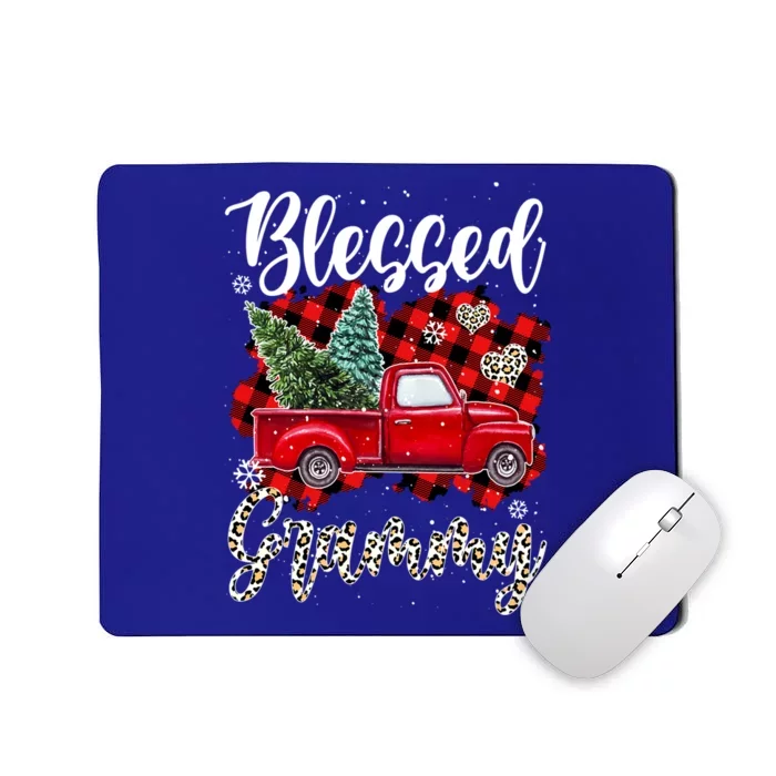 Red Truck Plaid Xmas Tree Blessed Grammy Family Christmas Gift Mousepad