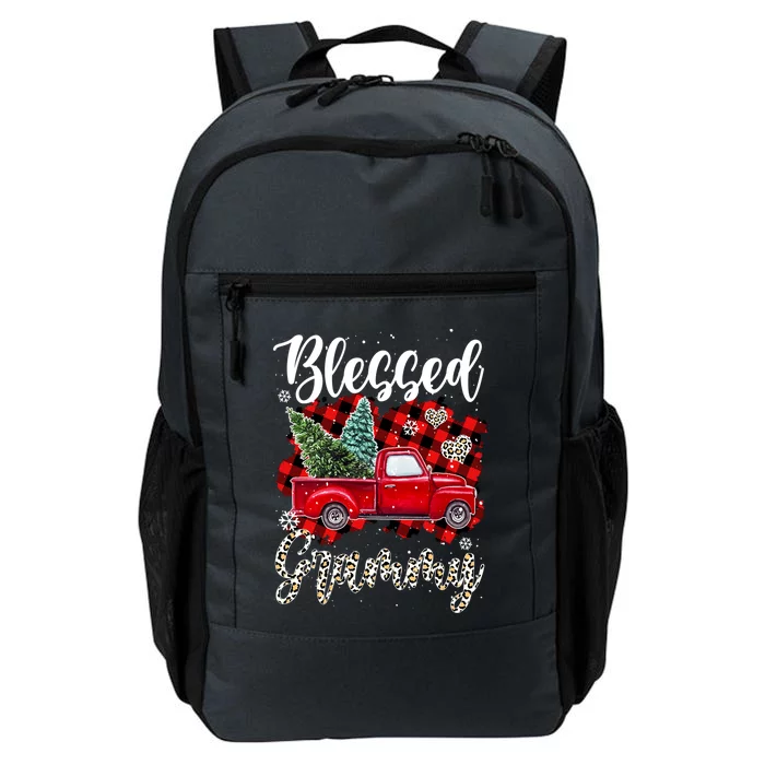 Red Truck Plaid Xmas Tree Blessed Grammy Family Christmas Gift Daily Commute Backpack