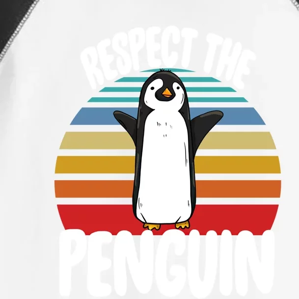 Respect The Penguin Funny Penguin Birds Love Funny Gift Toddler Fine Jersey T-Shirt