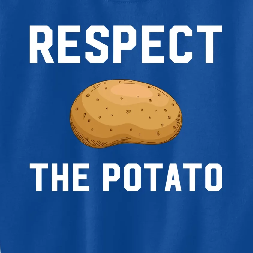 Respect The Potato Vegetable Gardeners Gift Potato Themed Cool Gift Kids Sweatshirt