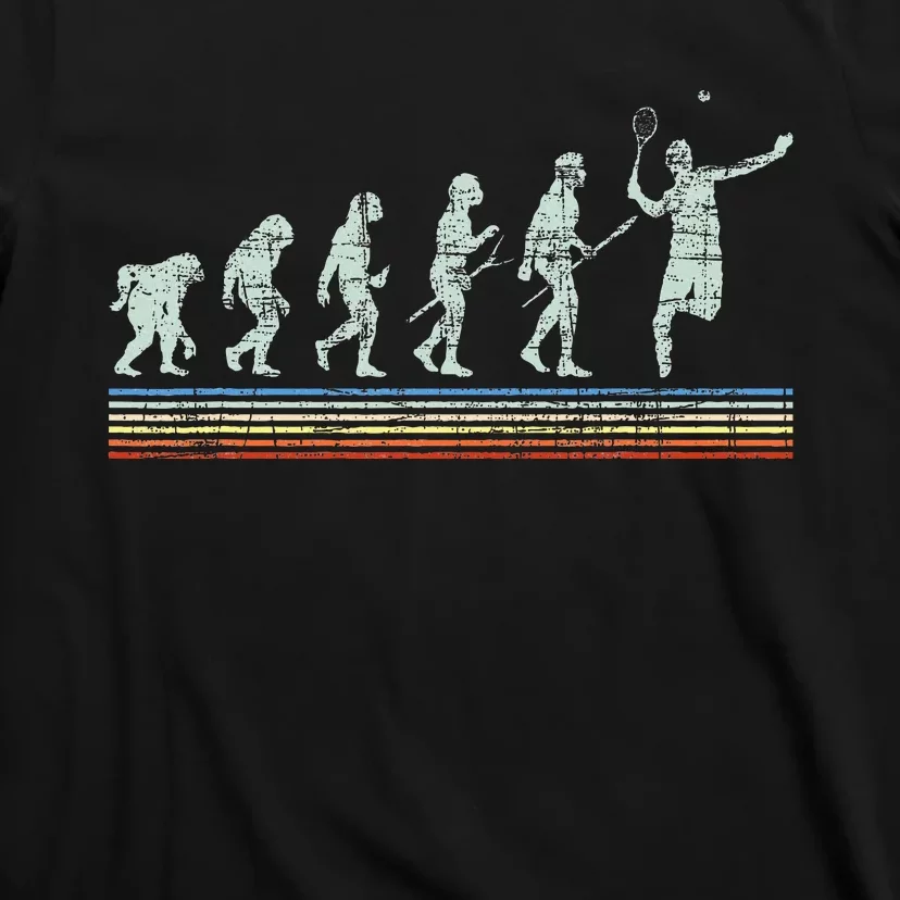 Retro Tennis Player Evolution Racket Game Sports Lover T-Shirt