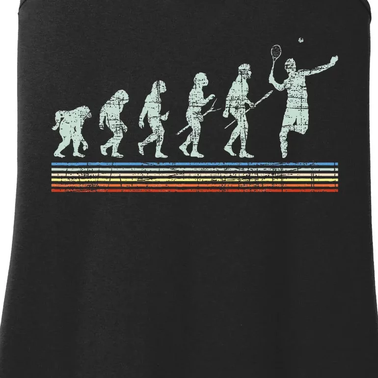 Retro Tennis Player Evolution Racket Game Sports Lover Ladies Essential Tank