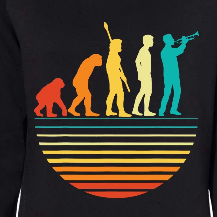 Retro Trumpet Player Marching Band Trumpeter I Evolution Womens California Wash Sweatshirt