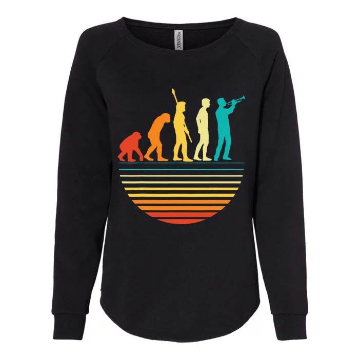 Retro Trumpet Player Marching Band Trumpeter I Evolution Womens California Wash Sweatshirt