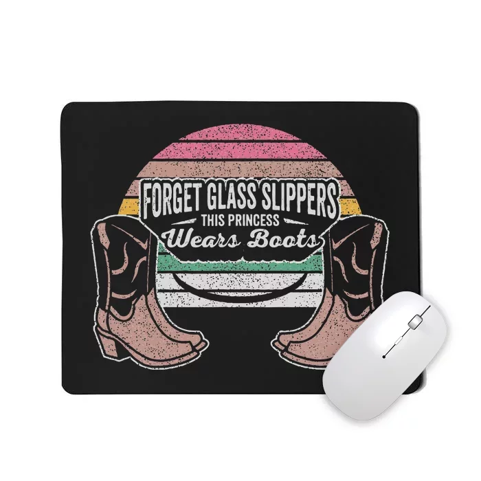 Retro This Princess Wears Boots Cowboy Western Cowgirl Mousepad