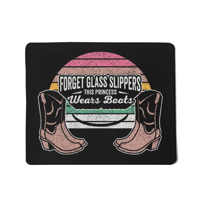 Retro This Princess Wears Boots Cowboy Western Cowgirl Mousepad