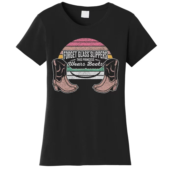 Retro This Princess Wears Boots Cowboy Western Cowgirl Women's T-Shirt