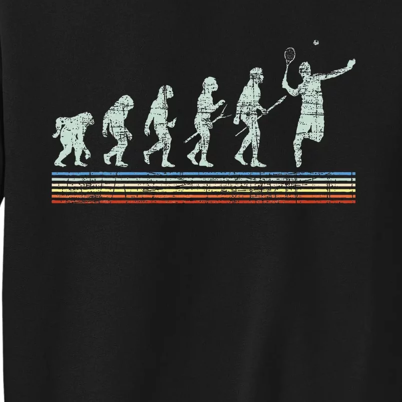 Retro Tennis Player Evolution Racket Game Sports Lover Tall Sweatshirt