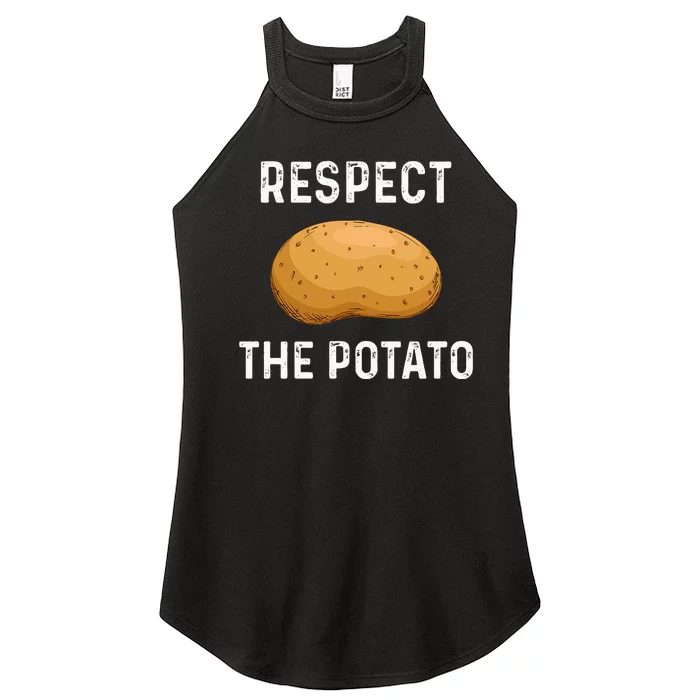 Respect The Potato Funny Root Vegetable Potatoes Women’s Perfect Tri Rocker Tank