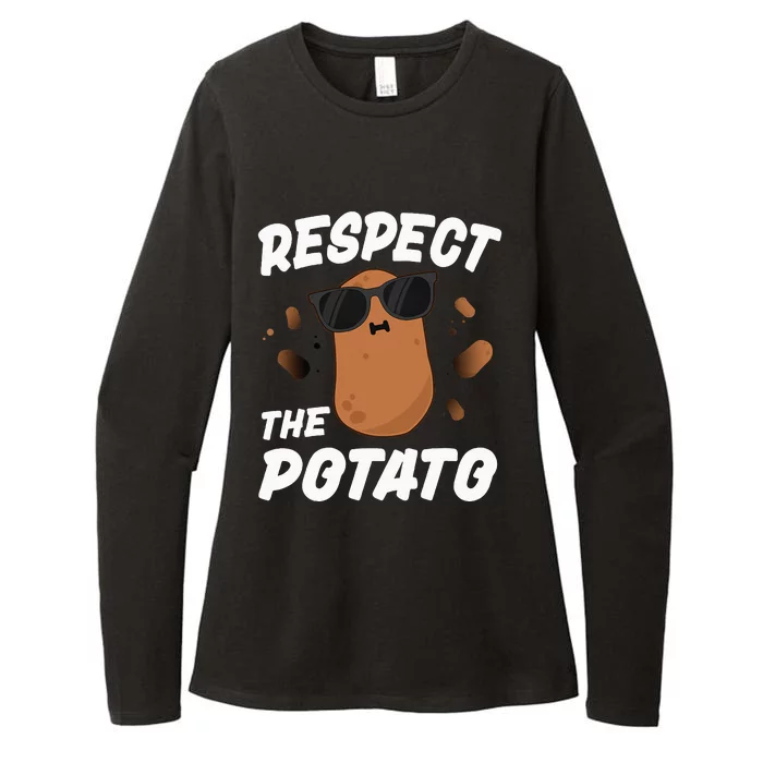 Respect The Potato Funny Vegetable Womens CVC Long Sleeve Shirt