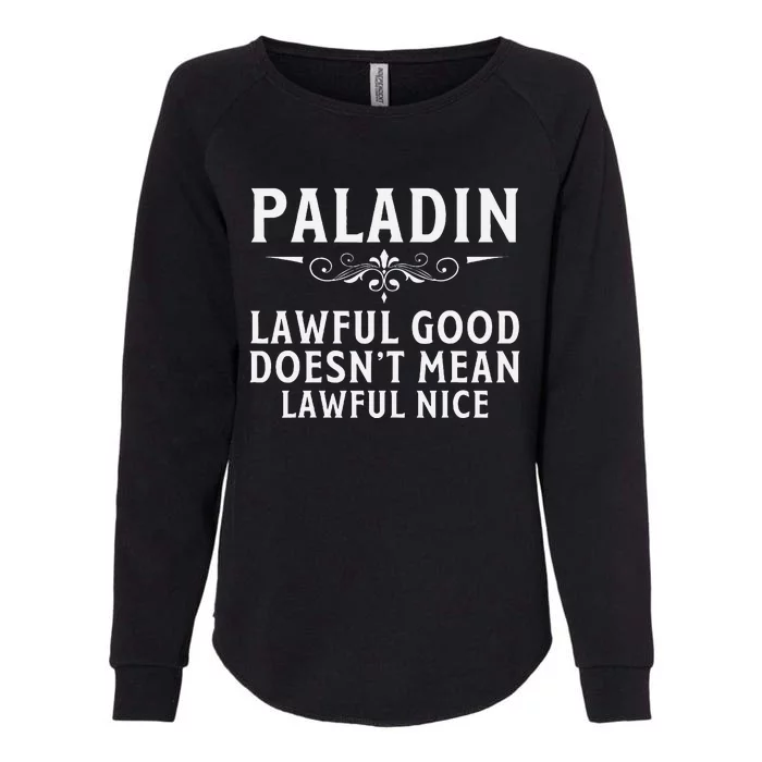 Roleplaying Tabletop Paladin Womens California Wash Sweatshirt