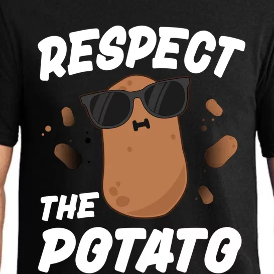 Respect The Potato Gift For Kids Boys Men Funny Vegetable Gift Pajama Set