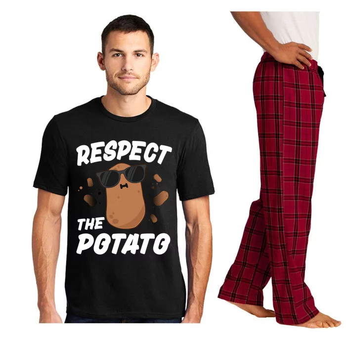 Respect The Potato Gift For Kids Boys Men Funny Vegetable Gift Pajama Set