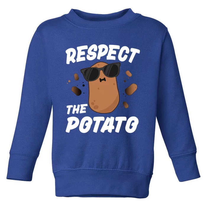 Respect The Potato Gift For Kids Boys Men Funny Vegetable Gift Toddler Sweatshirt