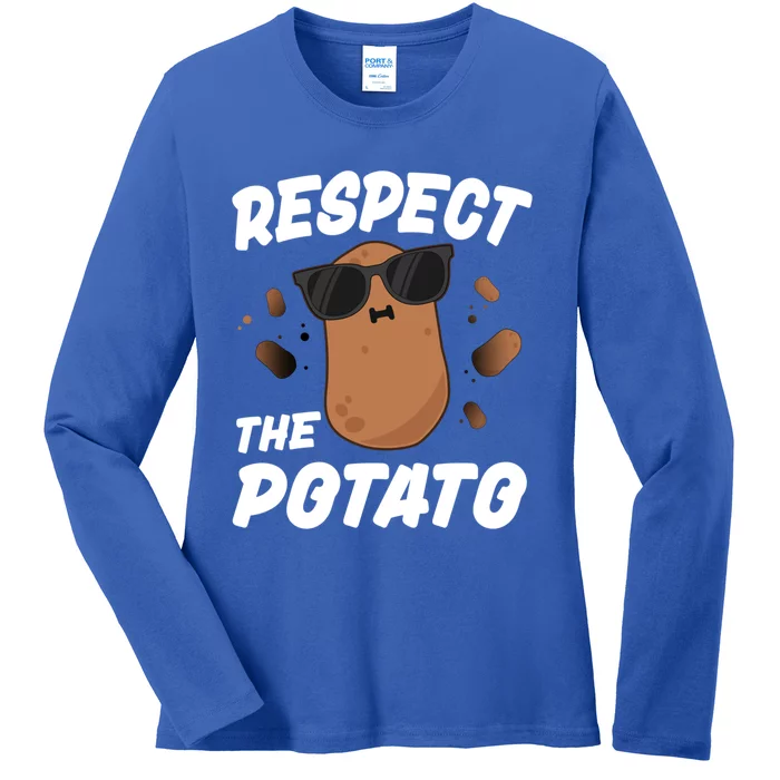 Respect The Potato Gift For Kids Boys Men Funny Vegetable Gift Ladies Long Sleeve Shirt