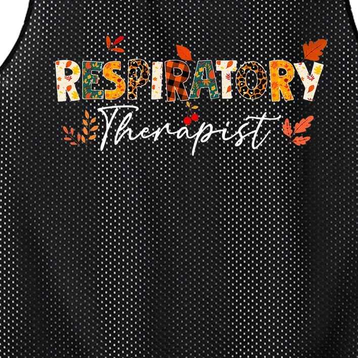 Respiratory Therapist Pumpkin Autumn Tree Fall Leaves Mesh Reversible Basketball Jersey Tank