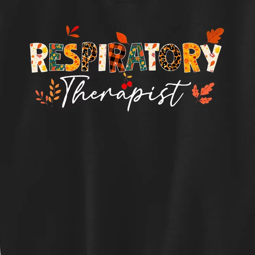 Respiratory Therapist Pumpkin Autumn Tree Fall Leaves Kids Sweatshirt