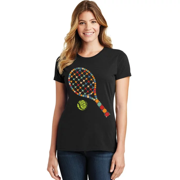 Retro Tennis Player Ball With Polka Dots Happy Dot Day Boy Women's T-Shirt