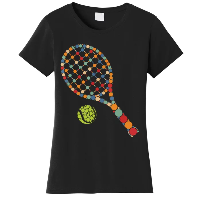 Retro Tennis Player Ball With Polka Dots Happy Dot Day Boy Women's T-Shirt